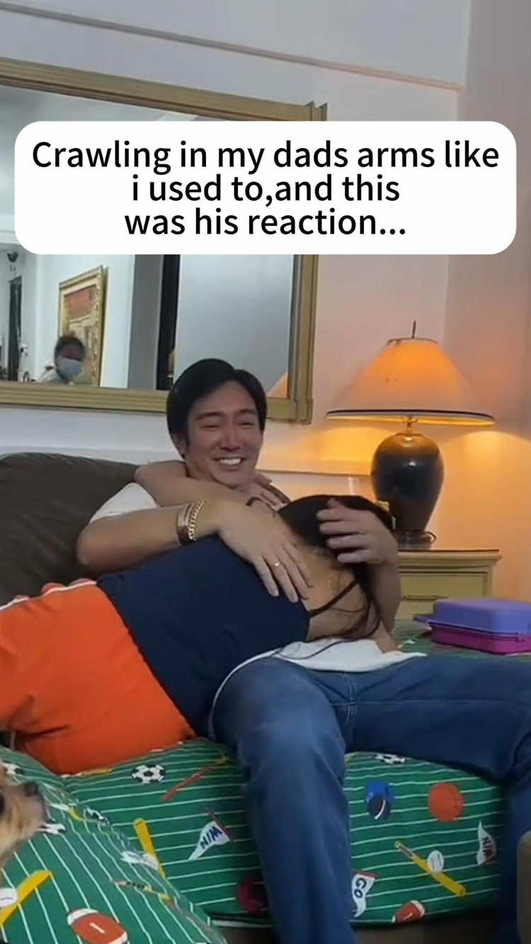 Crawling in my dads arms like i used to,and this was his reaction...#foryoupage❤️❤️ #Love #happy #fypシ #family #dadsoftiktok #daddydaugther #daddyshome #dad #fatherdaughter #daughter#son #life#usaus#USA