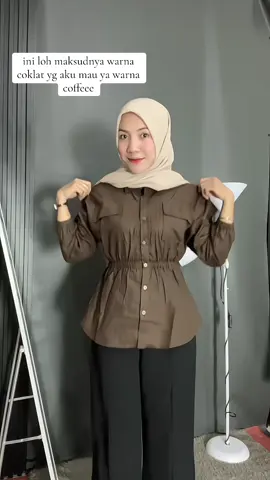 warna coffee ini best seller cepat habis gercep yaaww #outfitkekinian #bajuwanita #kemejaslimfit #outfitinspiration 