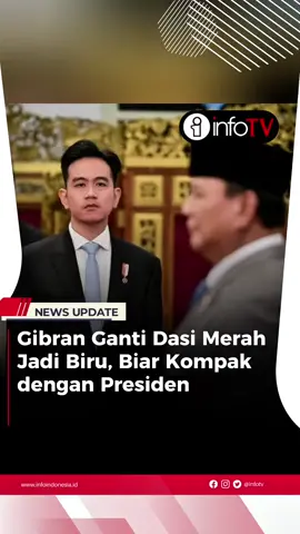 Gibran Ganti Dasi Merah Jadi Biru, Biar Kompak dengan Presiden #gibranrakabuming #prabowo #dasimerah #gantidasi #fypシ゚ 