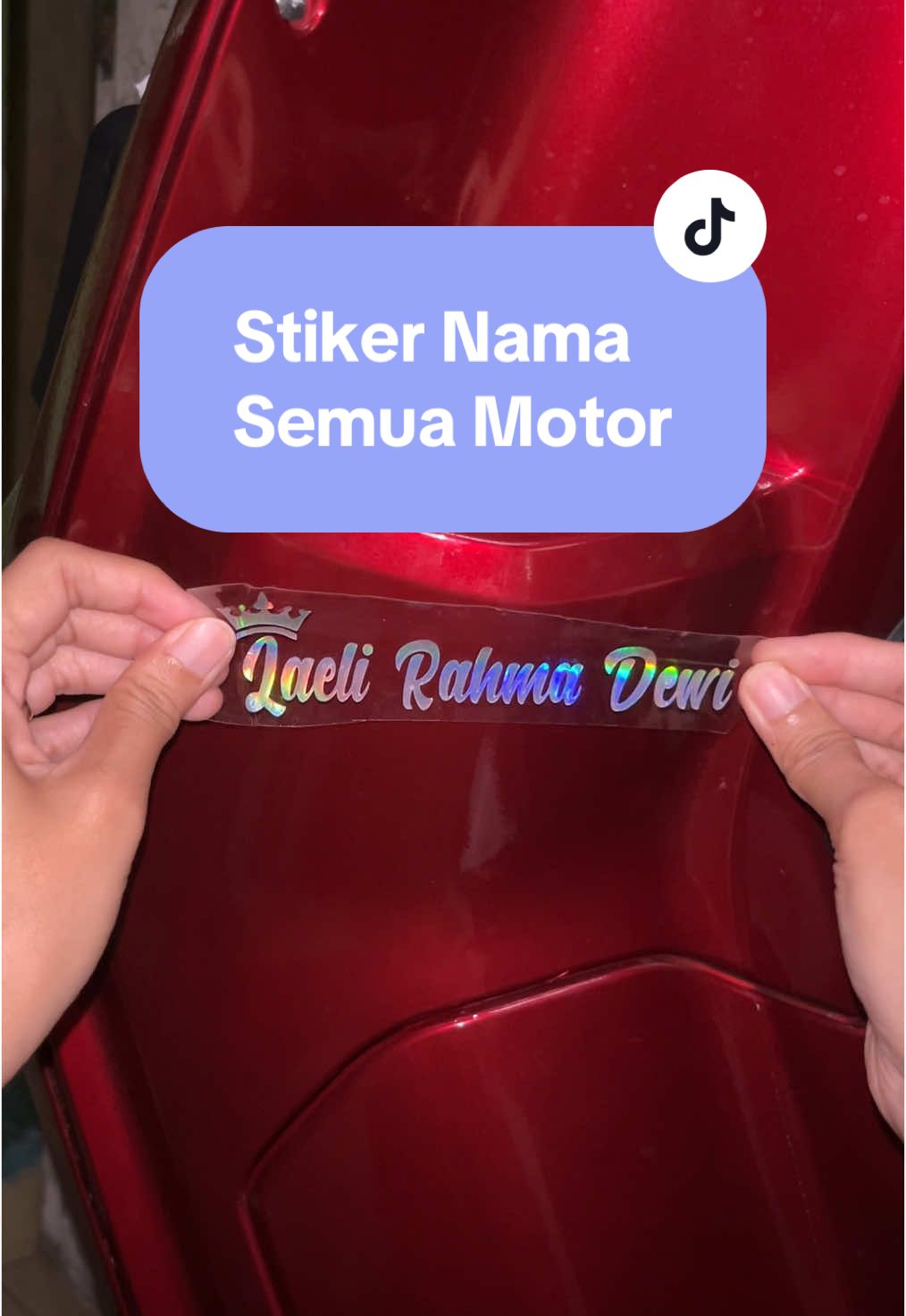 Stiker custom nama untuk semua merk motor harga 20rb dpt 4 stiker request nama tulis di catatan/chat seller ya. bisa tambah mahkota  #stikernama#stikercustom#stickernama#stikermotor#stikermobil#stikerhelm#stickercutting#stikercutting#stikerviral#stickernamamotor#stickernamamurah 