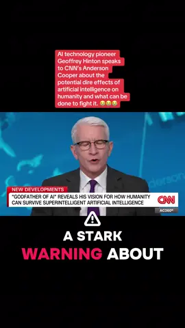 AI technology pioneer Geoffrey Hinton speaks to CNN’s Anderson Cooper about the potential dire effects of artificial intelligence on humanity and what can be done to fight it. #fyp #tiktok #fy #viralvideo #viral 
