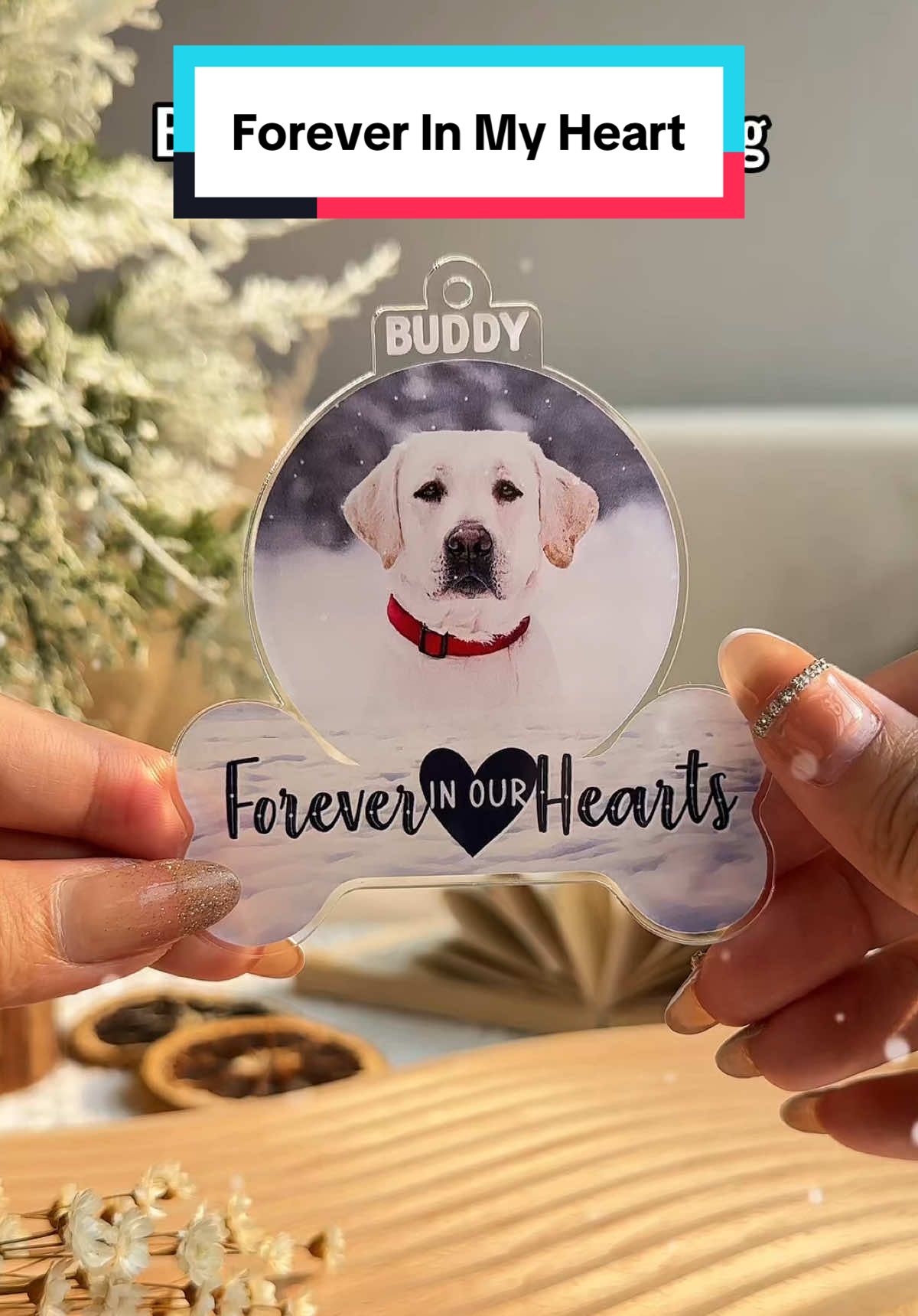 Every snowfall will whisper their name to you ❄️🐶 #macorner #ornament #doglossgift #petmemorial #remembrancegift