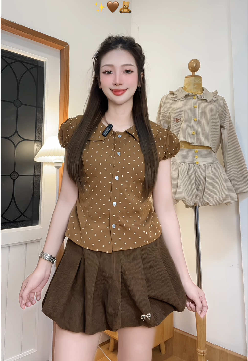 Polkadot cute ✨🧸🤎 ในคลิป A11 จุดน้ำตาลน้าาา ✨#เสื้อแขนตุ๊กตา #เสื้อลายจุด #เสื้อน่ารัก #เสื้อน่ารักๆสไตล์เกาหลี #เสื้อลายสก๊อต 