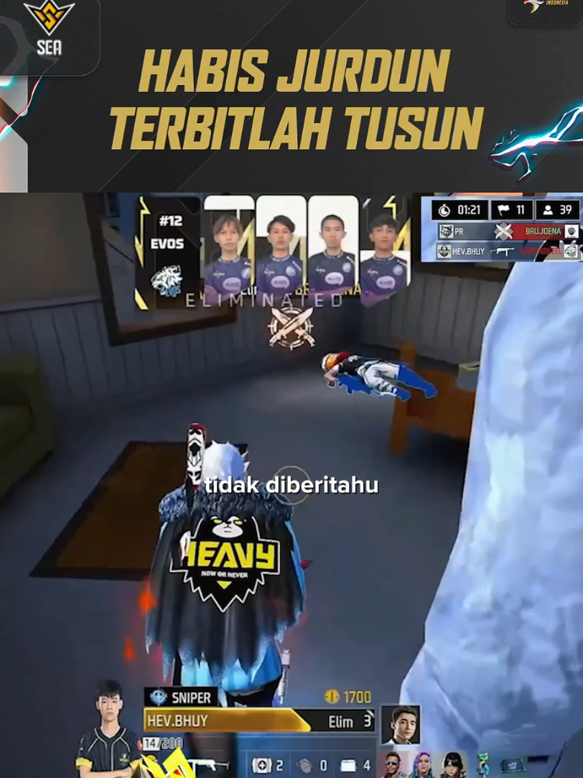 Beban berat Jurdun, ditusunin Heavy di game pertama cuy 😭😭#Eraindojuara #fyp #ffesportsid #ffwssea2025fall #FreeFireSEA2025 