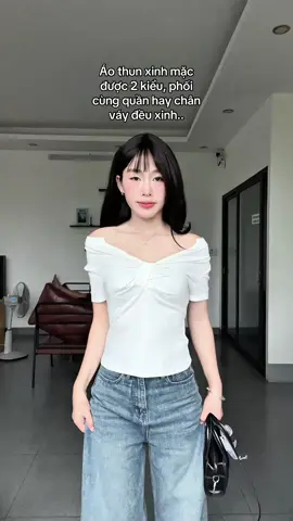 Áo thun cổ V 😙🎀 #review #xuhuong #fyp #outfit #aothun 