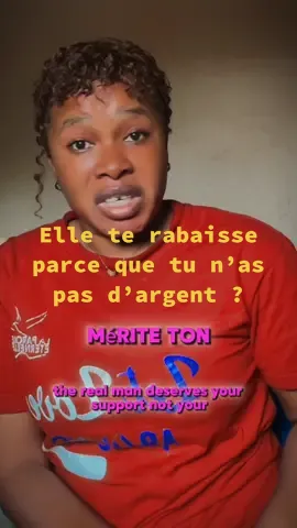 Elle te rabaisse parce que tu n’as pas d’argent ? Beaucoup de femmes pensent qu’un homme sans argent n’a aucune valeur… Grave erreur ! L’argent se gagne, se perd, mais le respect reste. Soutiens ton homme au lieu de le rabaisser. #R#RespectHommeF#FemmeEtHommeL#LoyautéV#ValeurHumaineRelationToxique