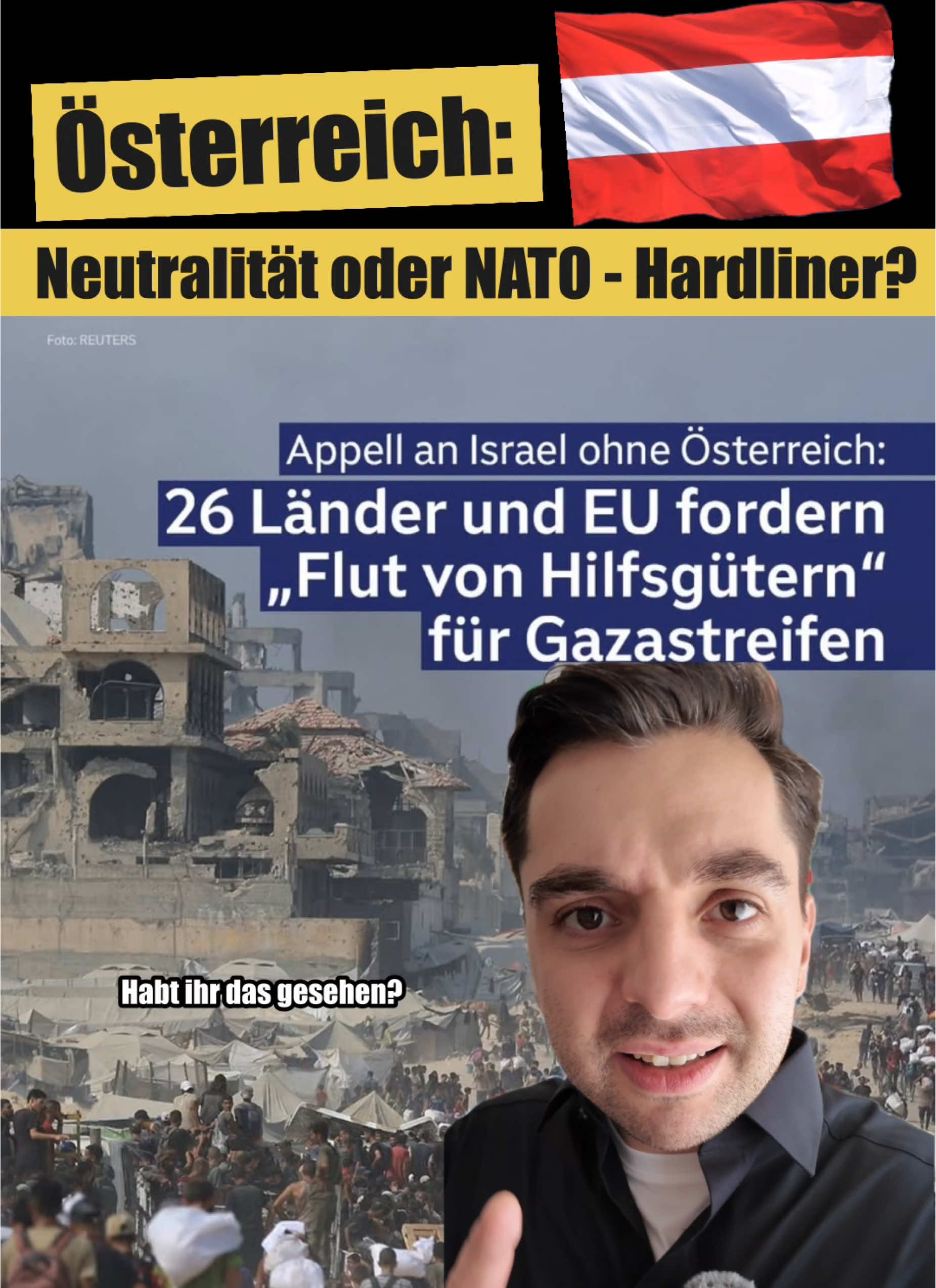 Österreich: Neutralität oder NATO-Hardliner? 26 Staaten appellieren an Israel, Hilfsgüter ungehindert in den Gazastreifen zu lassen, um die Hungersnot zu stoppen. Deutschland und Österreich unterschreiben den Appell jedoch nicht! #österreich #austria #gaza #neutralität #demokratie #israel #establishment #frieden #regierung 
