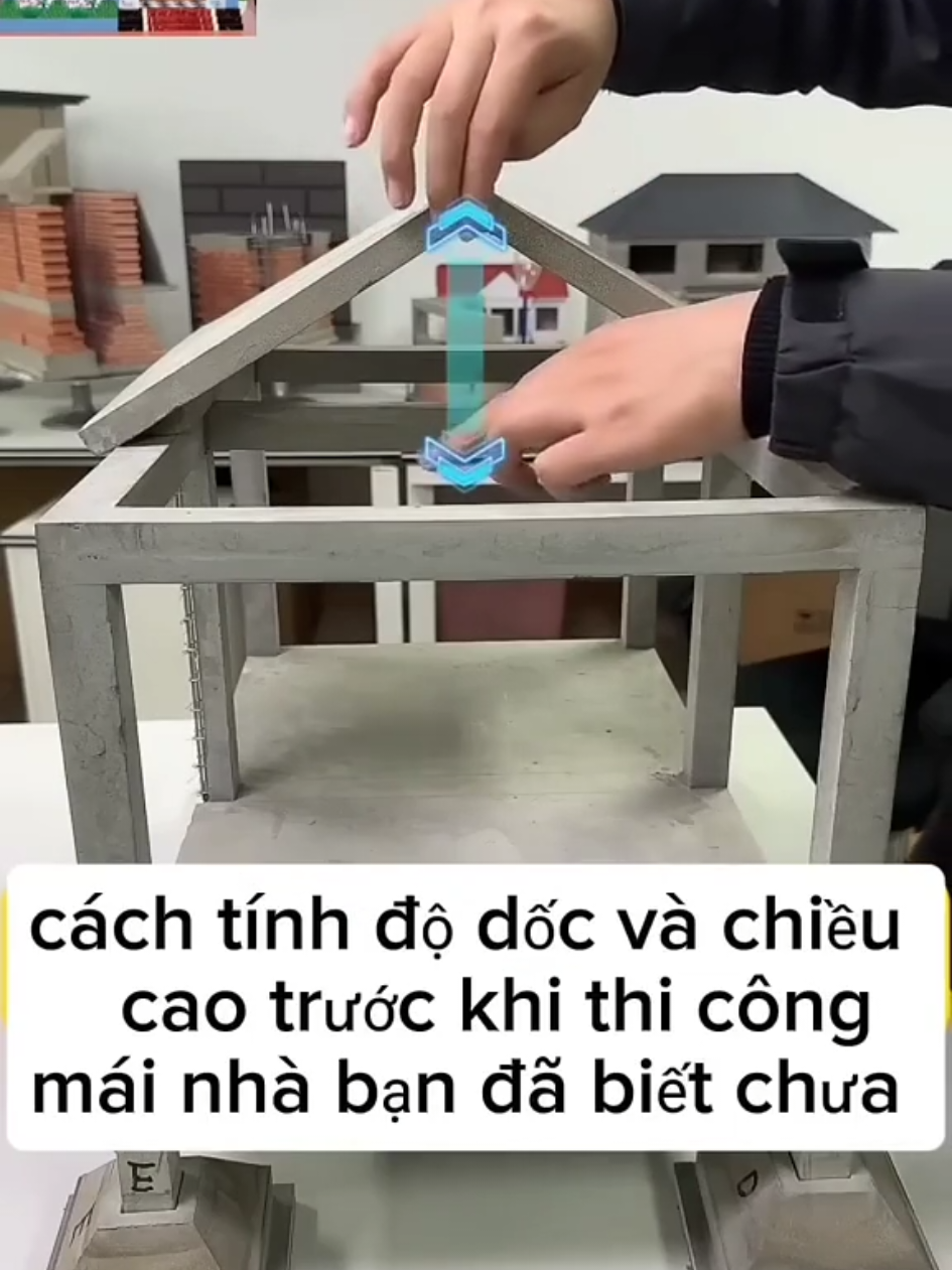 Cách tính chiều cao và độ dốc của đốc nhà #thinhhanh #xuhuong 