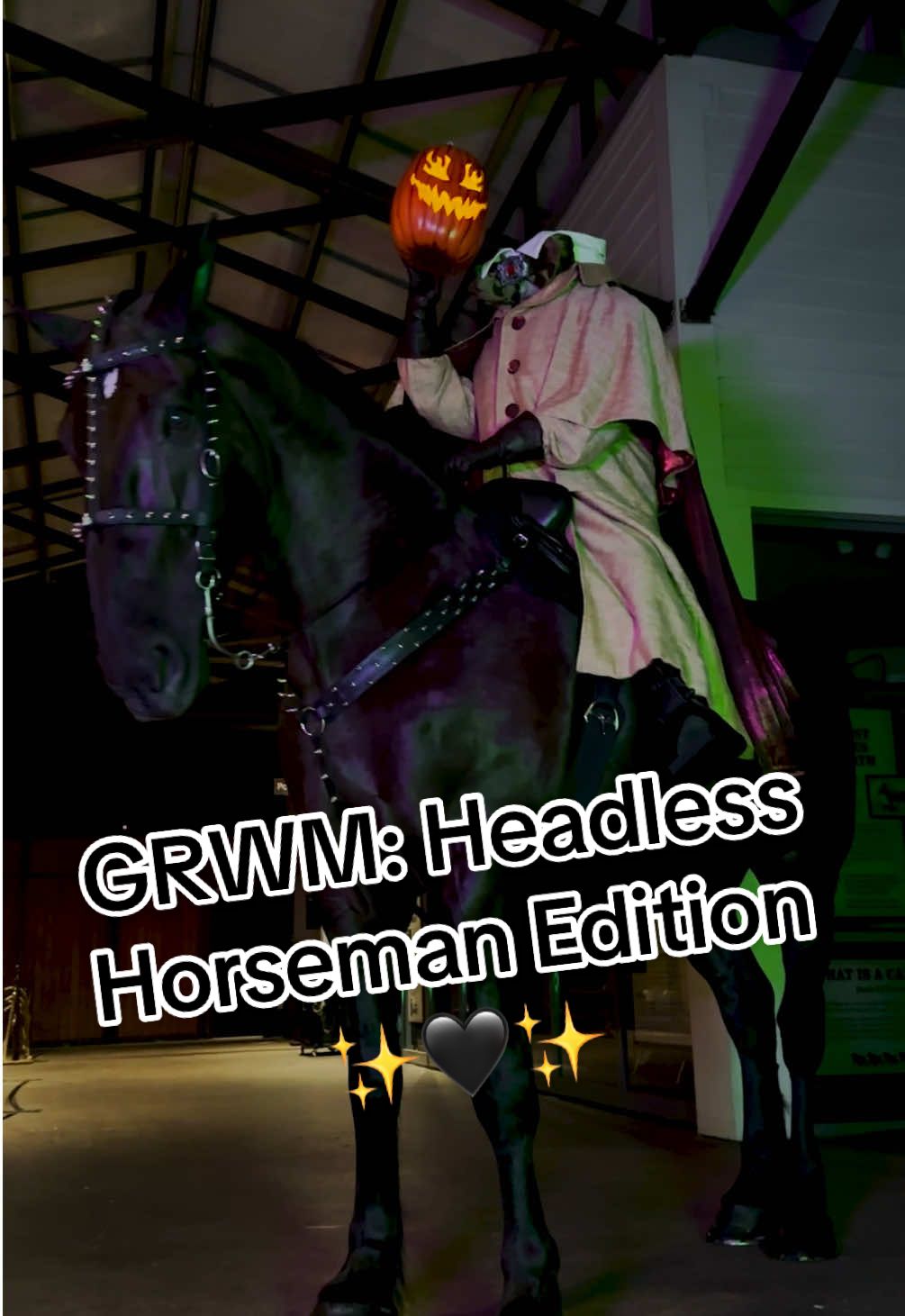 GRWM: Headless Horseman edition 🐴🖤 #DisneyHalloween #BooToYou #MickeysNotSoScaryHalloweenParty #HeadlessHorseman 