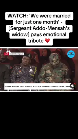 WATCH: 'We were married for just one month' - [Sergeant Addo-Mensah's widow] pays emotional tribute 💔 Full Video👉 https://www.youtube.com/watch?v=bpQnaWc0dYw #GhanaMourns #GhanaWeb #News #crownpagetv 
