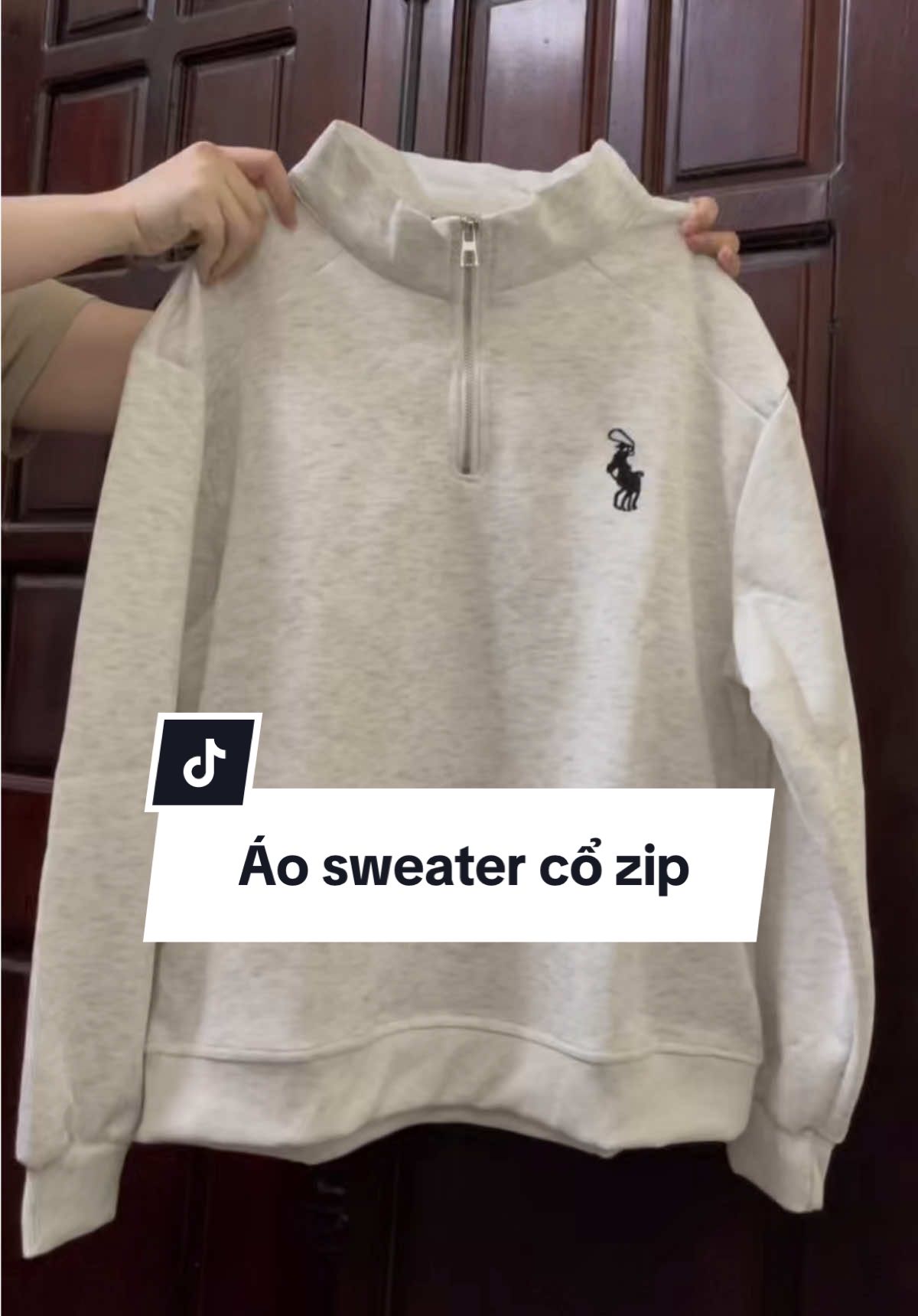 Áo sweater nỉ 2 da cổ zip vừa đẹp vừa ấm #aosweater #aoni #aoninam #aoninu #xh 