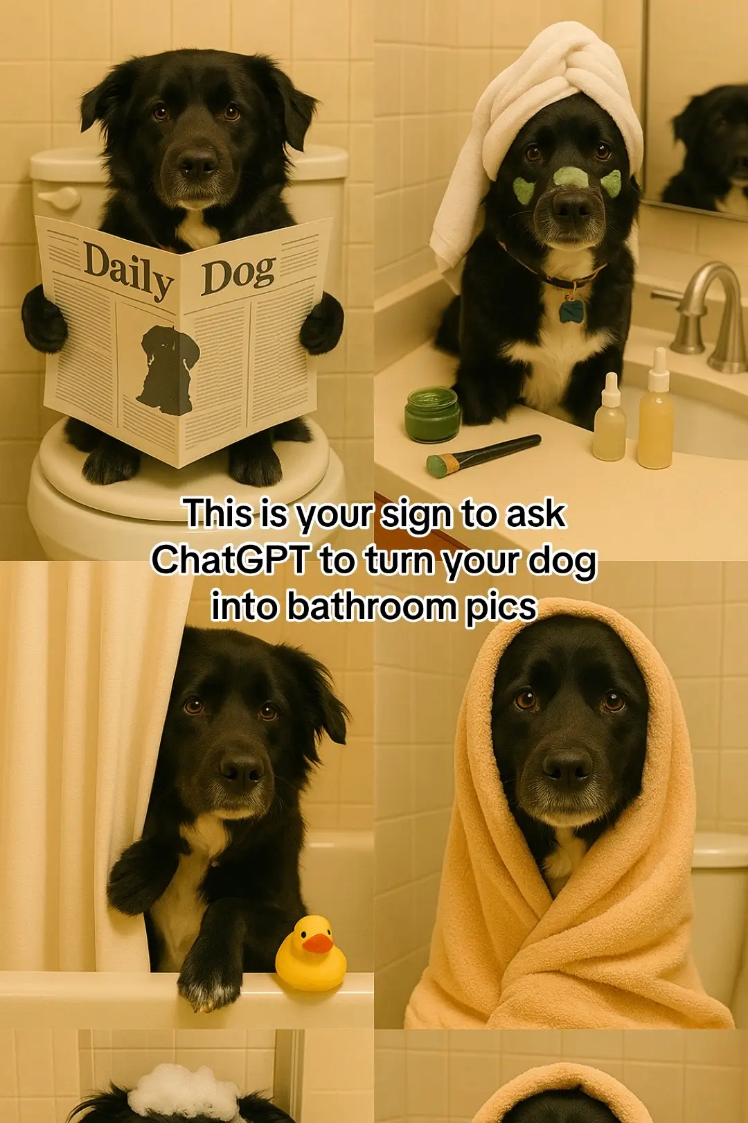 @chatgpt does it again! #chatgpt #dogphoto #bathroomart #dogpictures #dogsoftiktok 
