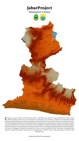 Jabar Project : Kabupaten Cianjur. #jawabarat #gis #arcgis #peta3d #shadedrelief 