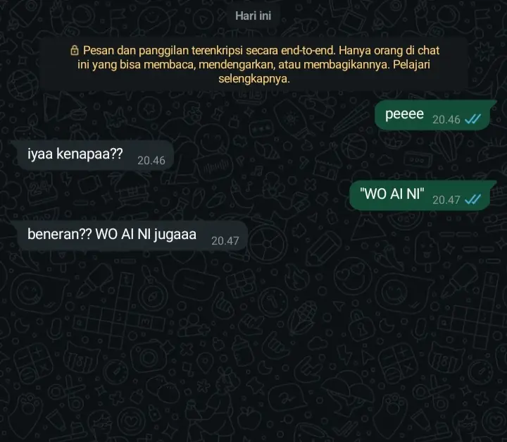 bilang padanya 