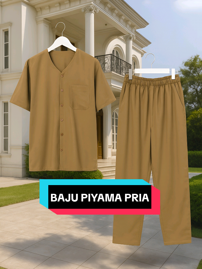 [BEST SELLER] Nyonya Piyama Poly Bamboo Oversized Cozy Set Celana Panjang Polos Pria#bajumurah #piyamapria #belilokal #powershop #fyp 