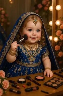 A cute baby girl doing makeup 💄🥰😂#babiesoftiktok #tranding #viral #Ai #fyyyyyyppppp 