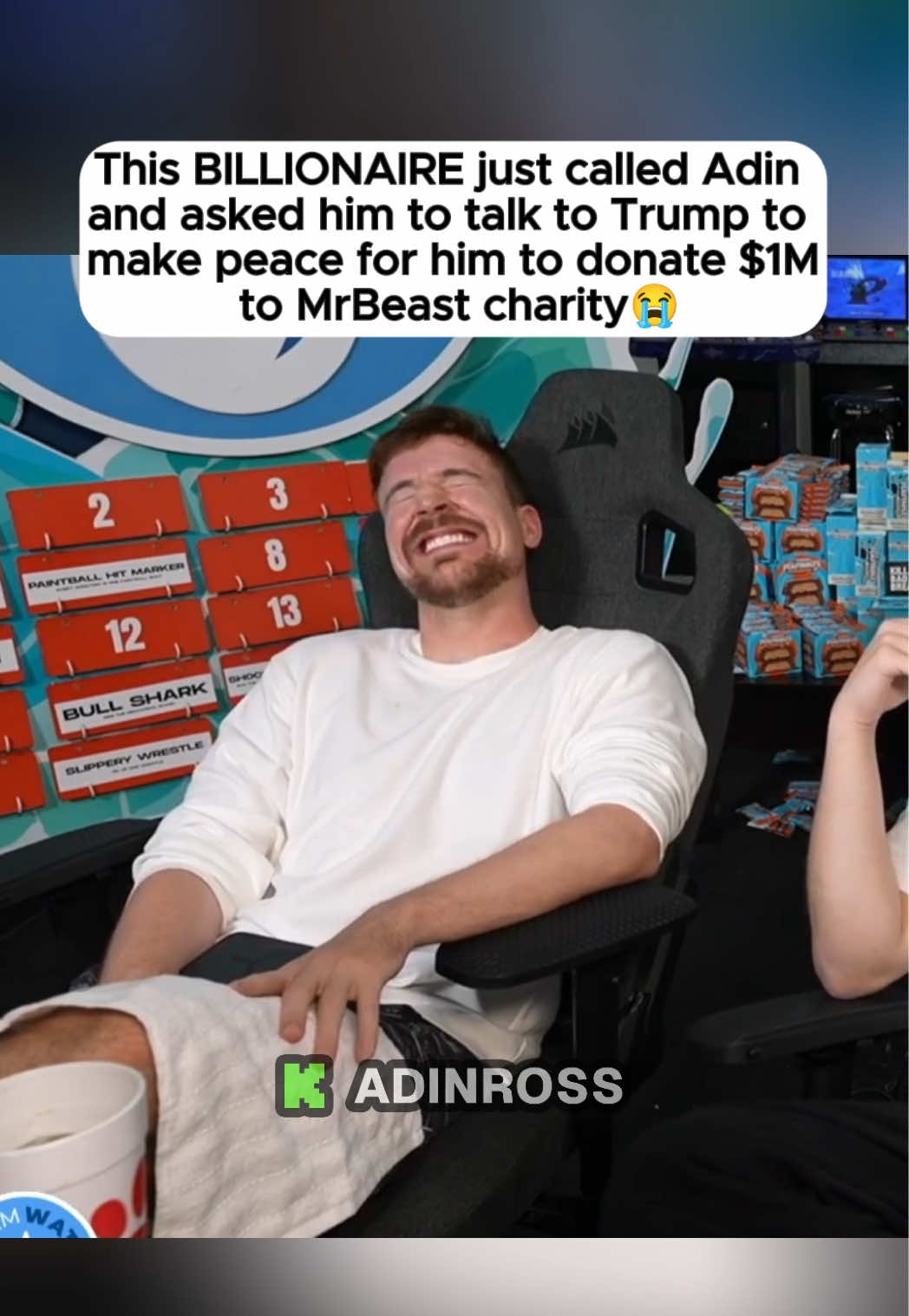 This BILLIONAIRE just called Adin and asked him to talk to Trump to make peace for him to donate $1M to Mr Beast charity 😭 #adinross #mrbeast #xqc #viral #fyp 
