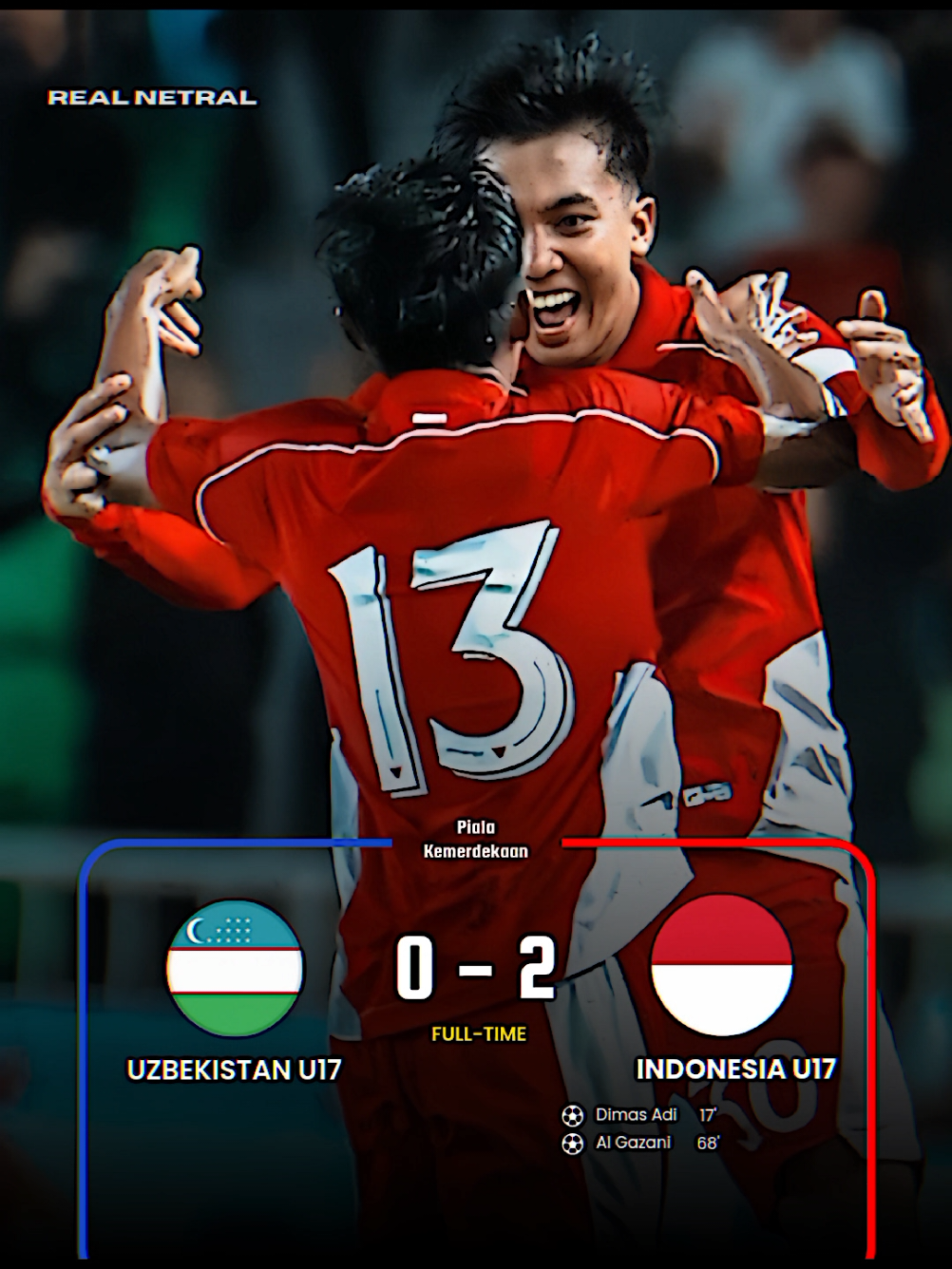 Indonesia u17 berhasil menang 2-0 atas Uzbekistan u17👏🦅🔥 #pialakemerdekaan #pialakemerdekaan2025 #timnasday #timnasindonesia #timnasindonesiau17 #garudamuda #indonesiau17 #uzbekistan #uzbekistanu17 #indonesiavsuzbekistan #indonesiavsuzbekistanu17 #dimasadi #algazani #novaarianto #coachnova #fypシ #fyp 