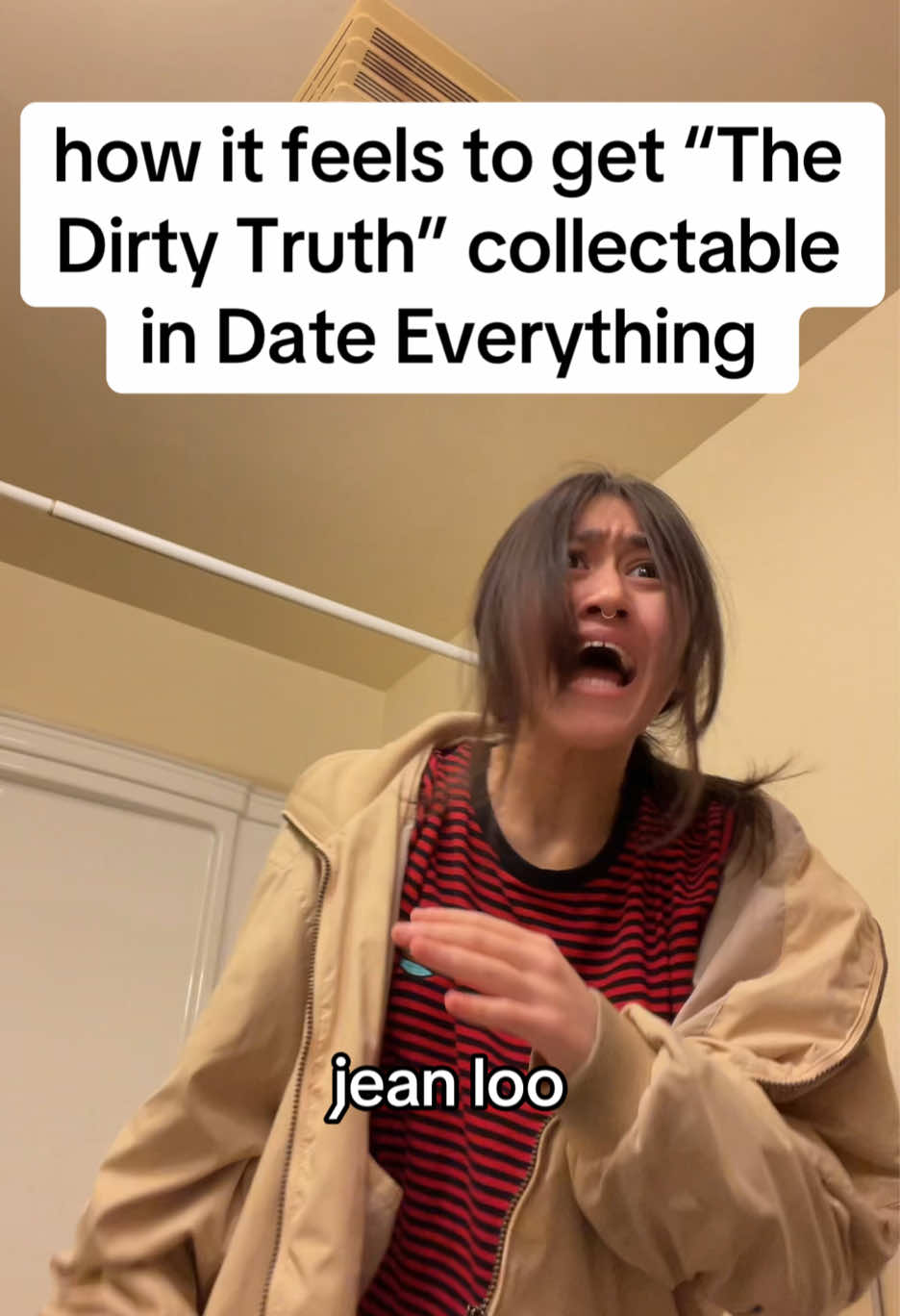 its objectively the funniest collectable in the game but it makes me feel SO BAD to get like wdym we cant just let him have his rap persona 😭 why we gotta do that to him #dateeverything #dateeverythinggame #jeanloo #jeanloodateeverything #jeanloopissoir 