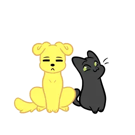 Little suprise kiss <3 #animation #silly #kiss #Love #us #cat #dog 