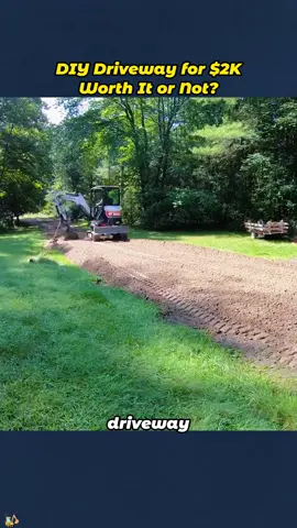 DIY Driveway for $2K—Worth It or Not? #DIYDriveway #ExcavatorLife #ConstructionDIY #HomeProject #usa🇺🇸 #foryou 