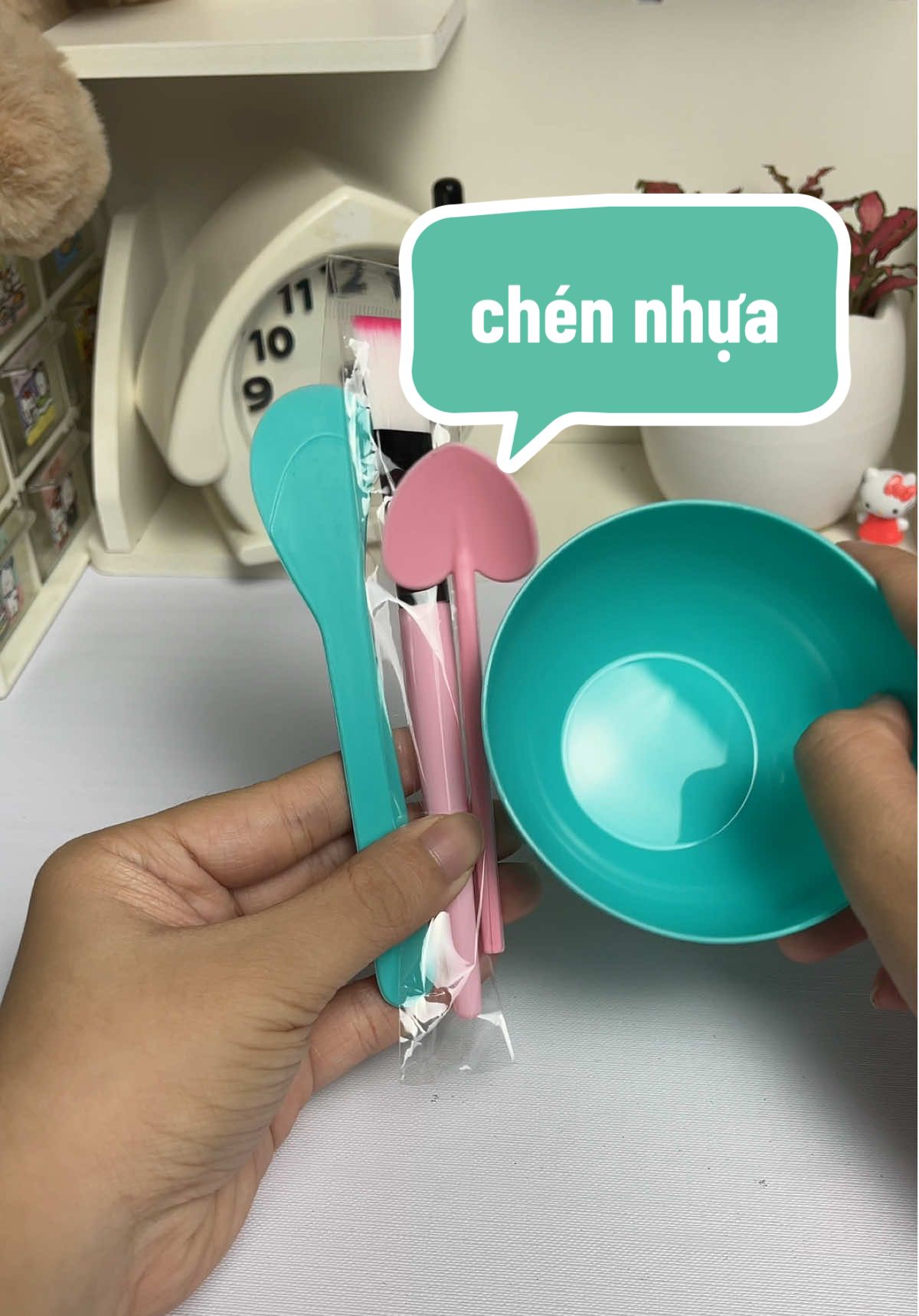 combo chén nhựa muỗng đắp bột #lamdep #xuhuong #fyp 
