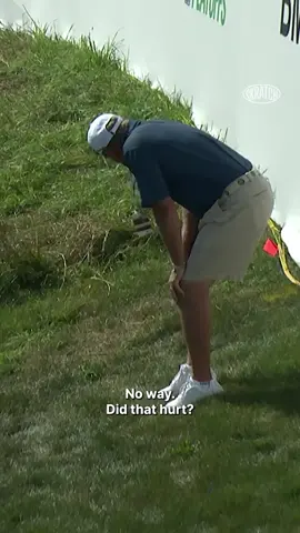 The toughest volunteer we’ve ever seen. 🫡 (2017, BMW Championship) #PGATOUR #trickshot #ouch #golf #sports