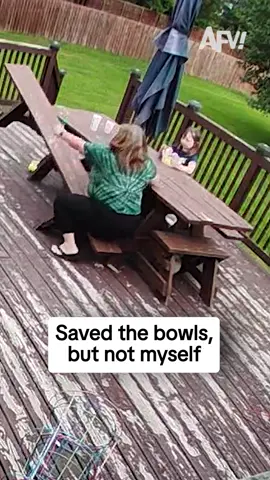 At least the bowls are safe 😮‍💨 #afv #fail #funny
