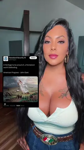 The U.S. government just posted a painting called American Progress. It shows whiteness as destiny… and everyone else in the shadows. The caption? “A Heritage to be proud of. A Homeland worth defending.” That’s 14 words. Two capital H’s. If you know, you know. This isn’t just history. It’s a message. A warning. A dog whistle wrapped in patriotism. And now they’re bringing it back proudly, publicly, without shame. Meanwhile, whites-only compounds are quietly multiplying in places like the Ozarks. Black towns were burned for building community. But white enclaves are protected under “heritage” and “legacy.” I’m not naming people. I’m naming the system. And I’m not staying quiet. 🗣️ Share this. 📌 Save it. ✊🏽 And speak louder than the silence they’re counting on. #WhiteSupremacyIsTheSystem #DecolonizeNow #IndigenousResistance #ChicanoTruth #BlackHistoryMatters #ManifestDestinyWasGenocide #ExposingTheLie #AmericanProgress #HHCode #OzarksTruth #AntiRacism #Resistencia #WeWillNotBeErased  #IndigenousTikTok #HistoryIsNow #CallItWhatItIs #ChristianNationalism #theycountedonoursilence 