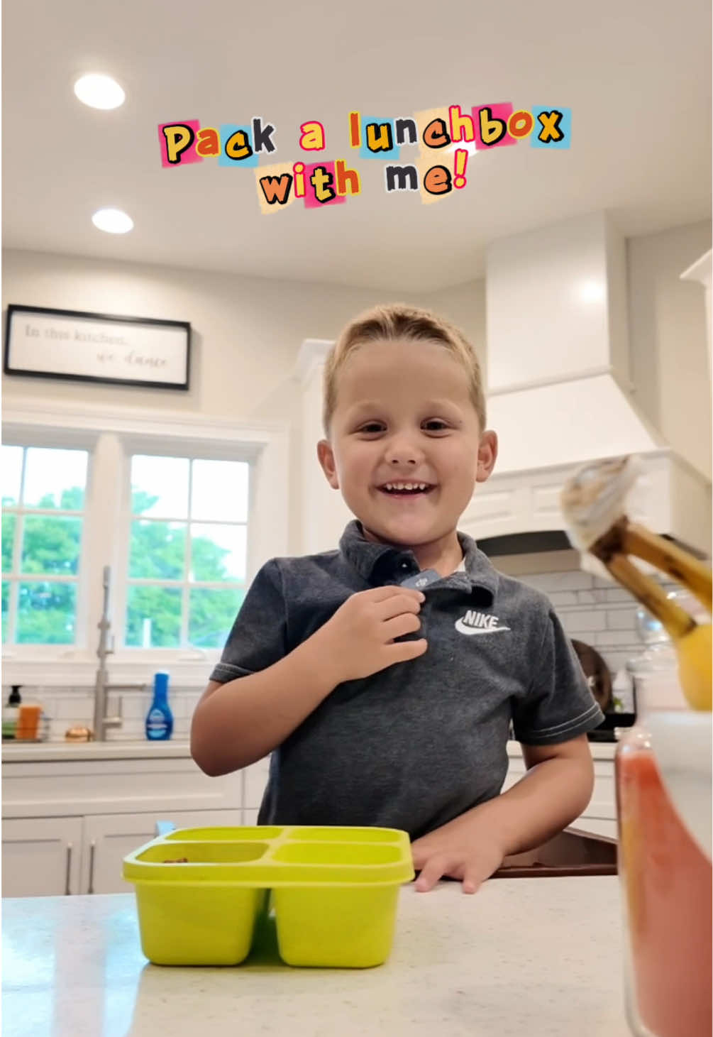 My cutie little nephew, lunchbox chef in training 🥪💪 #lunchbox #nephew 