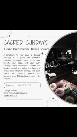 This is Sacred Sundays. A space to soften. To come out of survival mode. To reconnect with your body and spirit. To feel safe — maybe for the first time in a while. Each session blends: 🌬 Guided breathwork to open the body ✨ Energy healing to move what’s stuck 🔔 Sound medicine to clear + recalibrate your field This isn’t just “relaxation.” It’s deep soul work… held in love, community, and intention. Join us this Sunday if your spirit’s been whispering “I need this.” 🌀 Link in bio to save your spot. . . . #scottsdaleevents #breathwork #soundhealing #energyhealing #nervoussystemregulation 