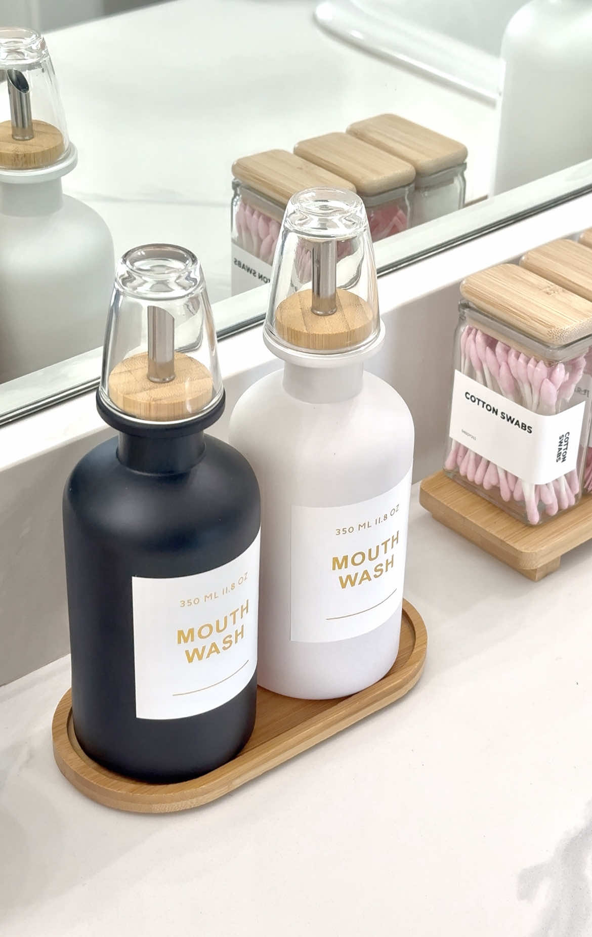 A mouthwash dispenser but make it chic – bamboo, stainless steel, and the cutest reusable cups that double as lids! 🫶 Send this to a friend who lives for the little luxuries 🛁✨ #founditonamazon #amazonhome  #amazonunboxingasmr #amazonasmr #asmramazonfinds 