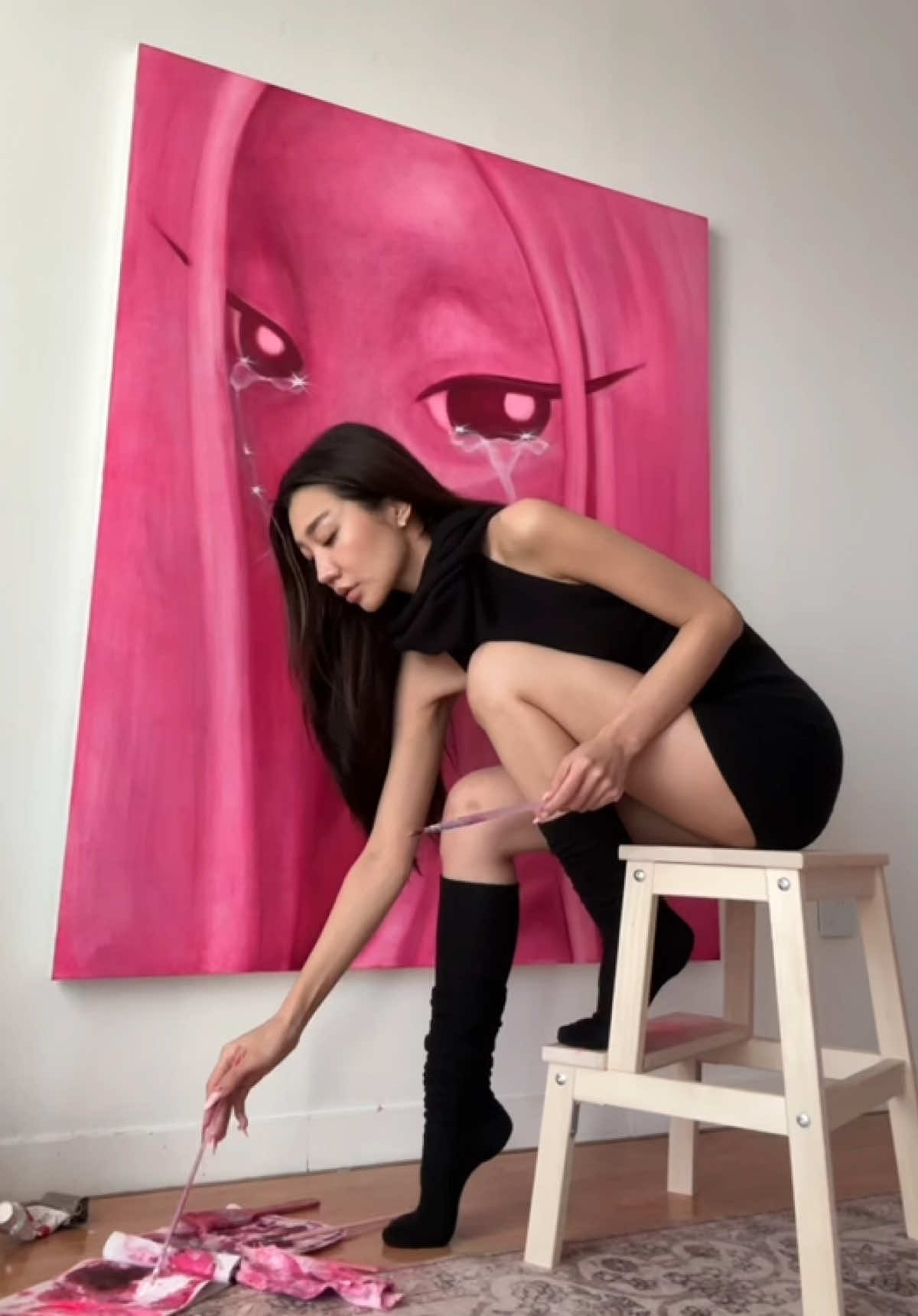 When you wipe your tears 💧 #art #oilpainting #artistsoftiktok 