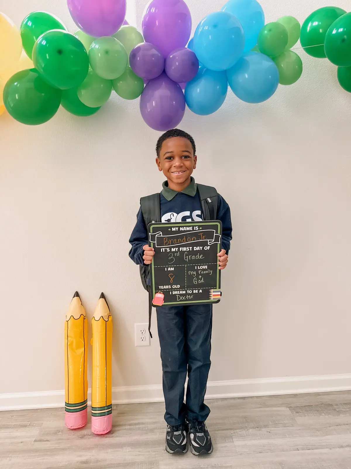 Our future doctor & CEO of Bee Will Excavator Co. Praying for a successful school year! 📚✏️ As long as they continue to love God the way they do, nothing is impossible or out of reach!!  #backtoschool #fyp #boymom 