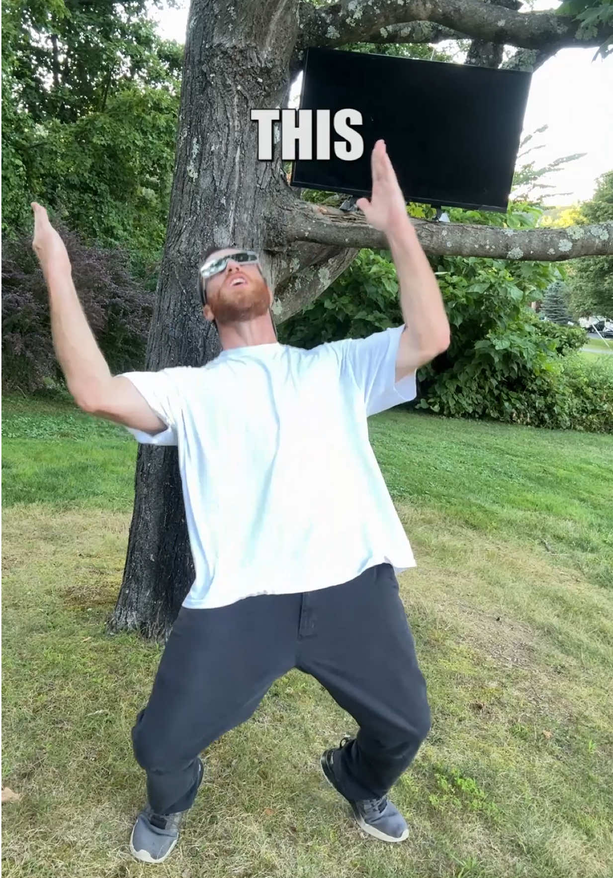 THIS!! is how i got my TV down from a TREE #fyp #foryou #funnyvideos #haha 
