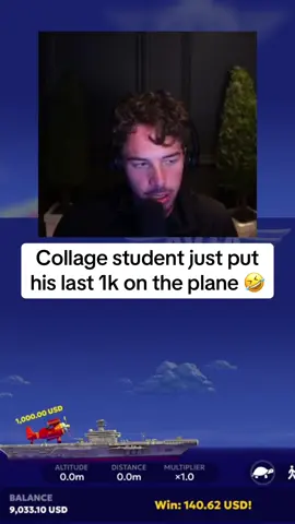 Collage student put his last 1k on the plane game 🔥#gaming #planegame #aviamasters #fyp 