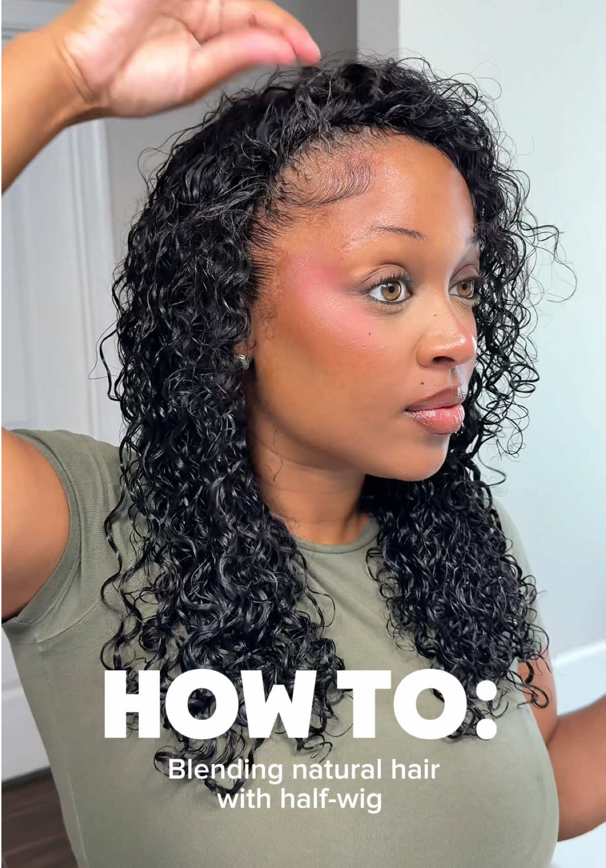 ‼️BLENDING‼️ How I blend Half-wigs with my Natural hair ONLY using LocNTwist! 🤏🏽 @VSHOW HAIR  #halfwigtok #wiginstall #naturalhairstyles #vshowhair #curlyhair 