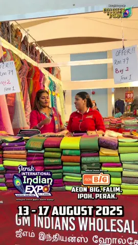 ✨ 😉 PERAK MAKKALEH!!!!! 😉 ✨ PERAK INTERNATIONAL INDIAN EXPO on 13th to 17th August 2025, at Aeon Big, Falim, Ipoh, Perak, Malaysia.The Most Awaited & Largest Indoor Indian Expo in Malaysia 2025. Brought to you by ‘Colours of India’. Let’s grab the latest Indian Wedding Collections, Home needs, Home decorations, Mookhuthi, Samy Madai, Wedding Bridal Photography Services, Tattoo artist, Tour Packages, Panjabi Sweets, Pani Puri, & Food Festival, Ladies Accessories, Jewellery & Clothing Collections (Sarees, Kurtas, Kurtis, Punjabi Suits, Lenggas, Jippa, Kids Wear & more) from Delhi, Mumbai, Gujarat, Kanjipuram, Salem, Chennai, Bangalore, Kerala & etc. BIGG SALE!!! BIGG DISCOUNT!!!UNBELIEVABLE PRICE!!!LESS UP TO 80%!!! #AeonBigFalimIpohPerak #Ipoh #Perak #ColoursofIndia #PerakInternationalIndianExpo #ViralfoodFestival #ExpectTheUnexpected #coloursdevagi 