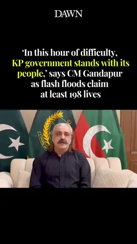 At least 198 people lost their lives and several remained missing as flash floods wreaked havoc across Khyber Pakhtunkhwa on Friday, according to the Provincial Disaster Management Authority (PDMA). Since late June, monsoon rains have wreaked havoc across the country — especially KP and northern regions — by triggering deadly floods, landslides and displacement, particularly in vulnerable, poorly drained, or densely populated areas. In the evening, KP Chief Minister Ali Amin Gandapur issued a video statement where he said that all departments and institutions are engaged in rescue operations, which are being monitored from a control room set up at CM House in Peshawar. “The province, especially in the Malakand and Hazara regions, has been hit by terrible floods due to cloudbursts and rain,” he said. “As a result, many lives have been lost due to various accidents. “Two helicopters of the provincial government were working to rescue people, but one of these helicopters met with a tragic accident due to bad weather. Five crew members were martyred.” The CM outlined that the district administrations and all provincial government departments are actively engaged and “ensuring all measures to protect the lives and property of the people”. #DawnToday