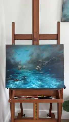 Love all the little details in this piece! #oceanart#fantasyart#acrylicpainting#narrativeart  