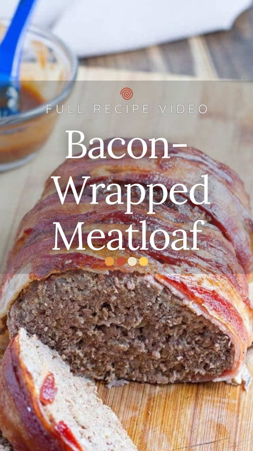 Bacon-Wrapped Meatloaf- elevate this classic recipe with the addition of bacon. Juicy and flavorful, delicious and easy! The full recipe is at the link in my bio. You have to try this! #makeittonight #EasyRecipe #baconwrappedmeatloaf #bacon #meatloaf