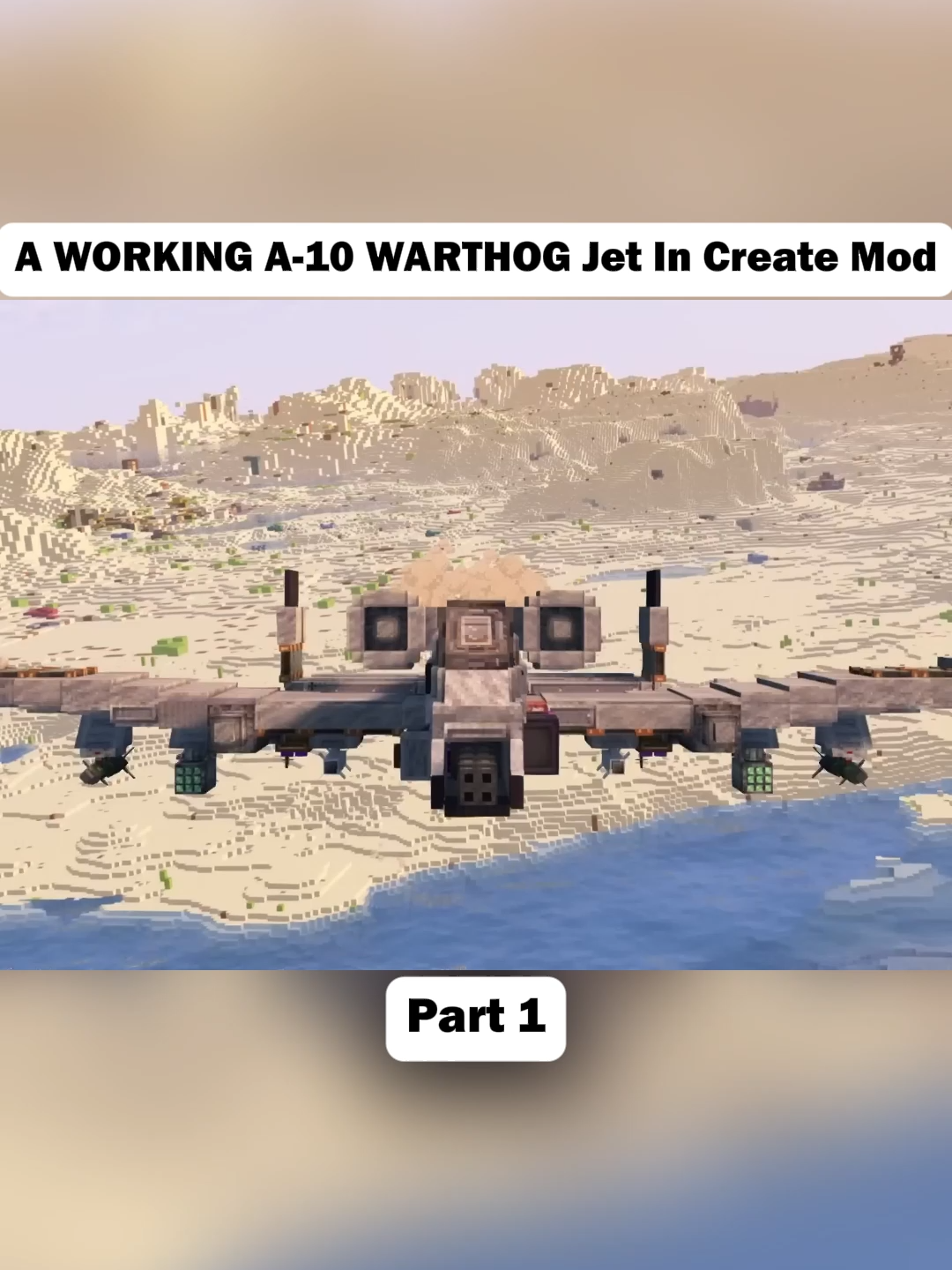 A WORKING A-10 WARTHOG Jet In Create Mod#Minecraft #LearnOnTikTok #minecraftbuilding