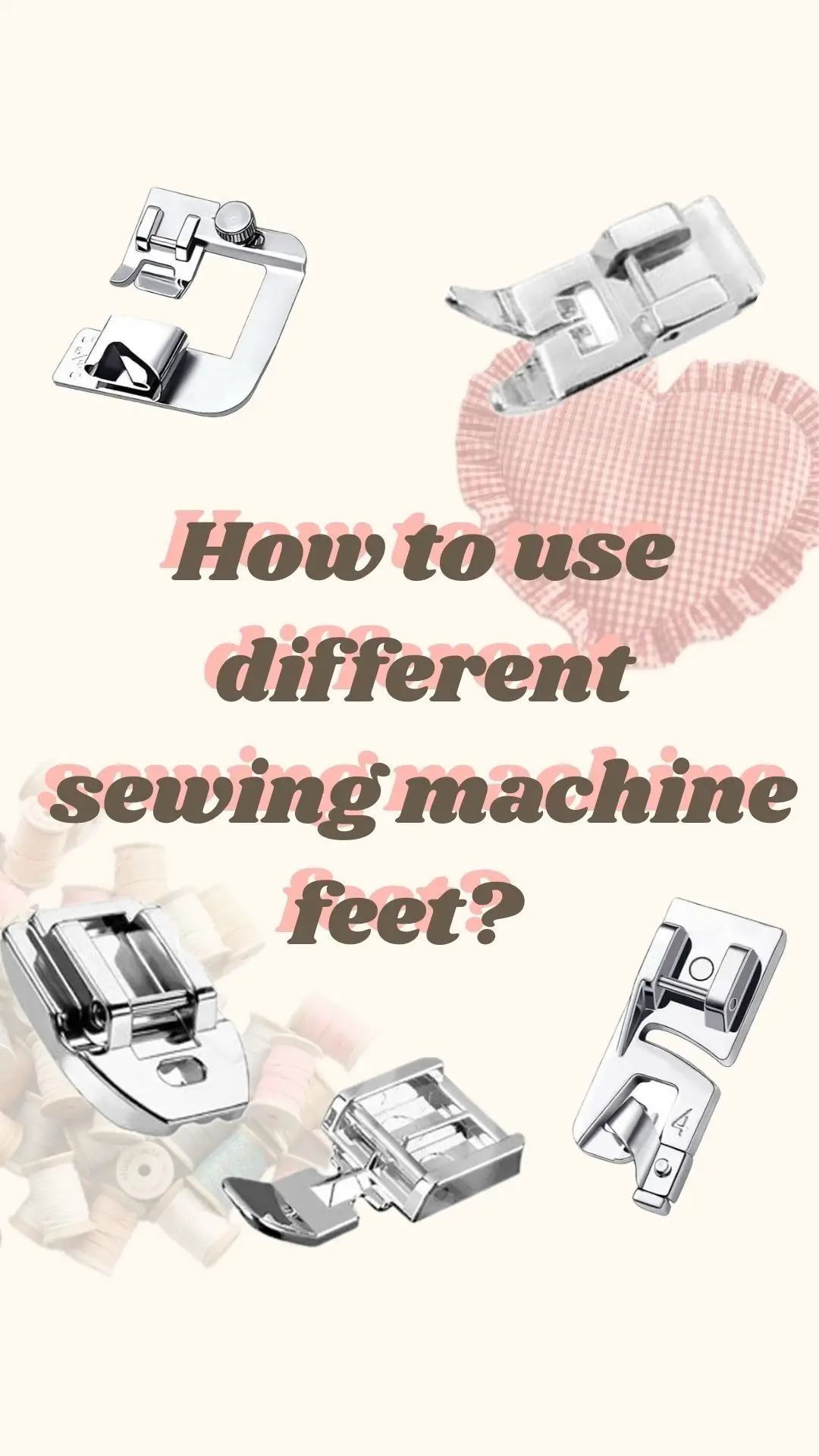 There are so many different types of presser feet, and each one has its own purpose! Once you start using them in your projects, you’ll see how much time they save and how helpful they are. These are some of the most common and popular ones (many of them already come with sewing machines) If you’re looking to buy one and have a specific type in mind, go for that. Otherwise, there are kits with several types included, and they’re great value for the price! Love you all💕 #sewingtips #sew #sewingtiktok #fyp #sewingmachine 