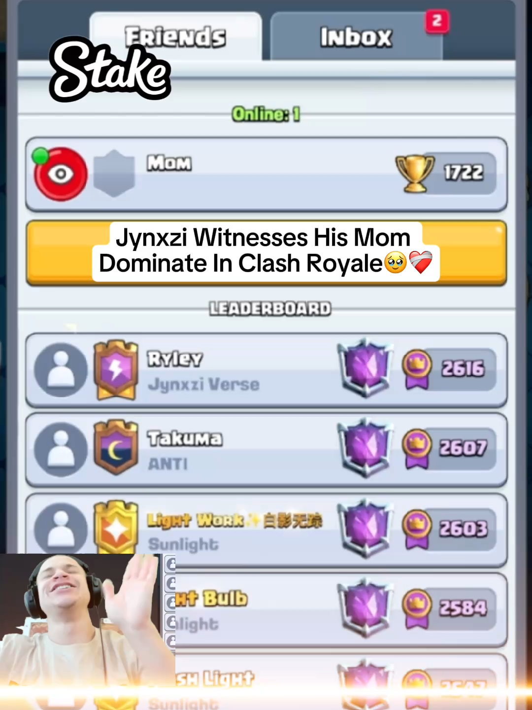 Jynxzi Witnesses His Mom Dominate In Clash Royale🥹❤️‍🩹 #jynxzi #jynxziclips #jynxzirage #jynxzifunnymoments #viralvideos #fyp #clashroyale @jynxziontwitch
