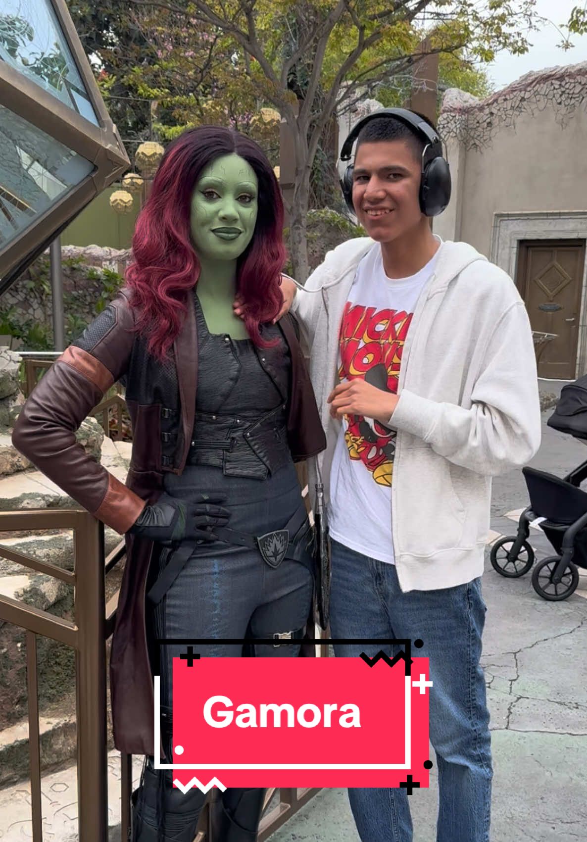 Gamora telling Thomas about the new dance move Quill wants to do with her #autism #disneyland #disneyparks #marvel #gamora 
