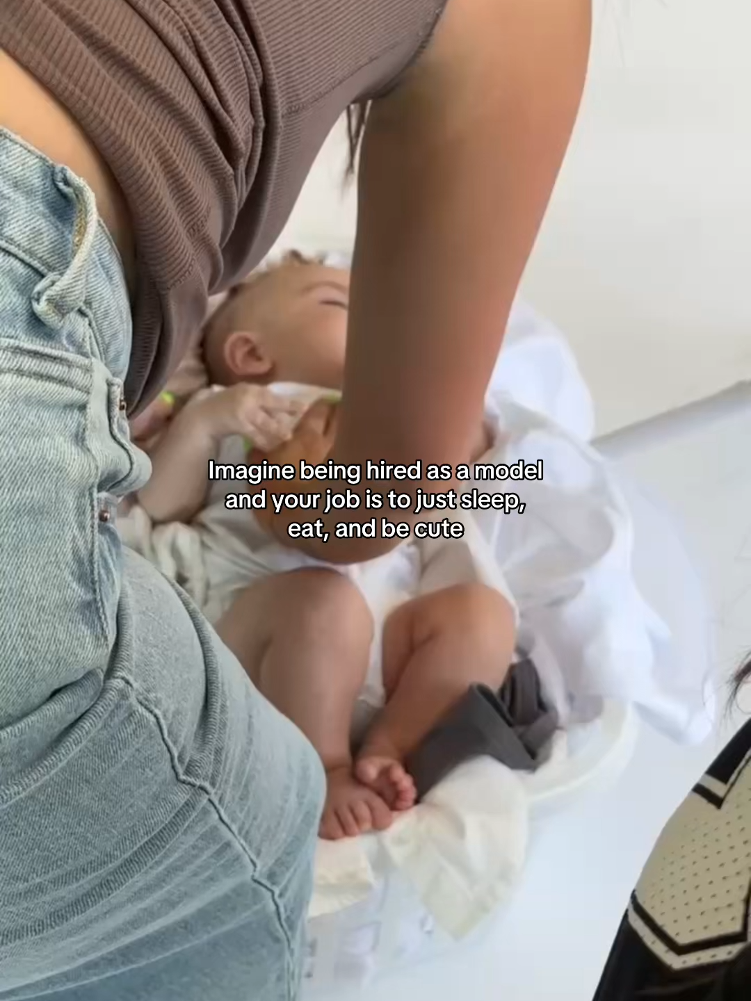 My dream date.....cute or like my dream job honestly  #fyp #breastfeeding #newbornbaby #babytiktok #modeling #photoshoot