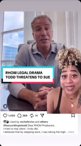 RHOM star Alexia Nepola’s on-again/off-again husband Todd Nepola threatens to sue Bravo over the alleged lies he says were spread about him on the show 