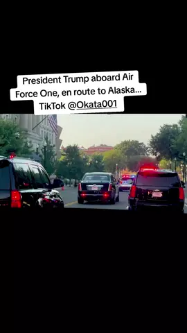 President Trump aboard Air Force One, en route to Alaska…