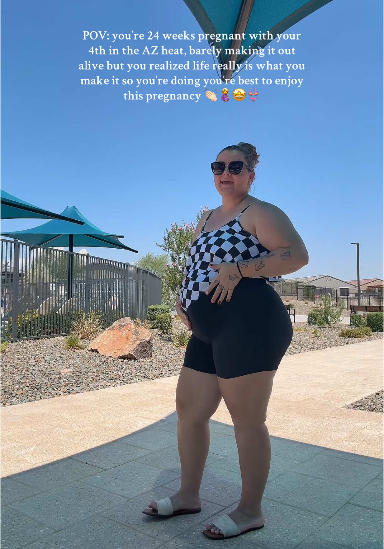 Really doing my best to enjoy the last 16 weeks!! 🤰🤩🫶🏼✨ It’s HARD but we’re just taking it a day at a time!! #pregnant #24weeks #mama #momlife 