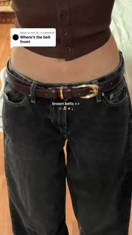 Replying to @rem.18_ belt from @JASGOOD !! 🧸 so cute and the perfect accessory to any outfit 🫶🏻 they come in a set of two colors !! 🤎 for ref i got the smallest size 26”-30” in black + coffee  (jeans are from pacsun) #brownbelt #belts #clothesaccessory #leatherbelt #jeansoutfit #goldbelts 